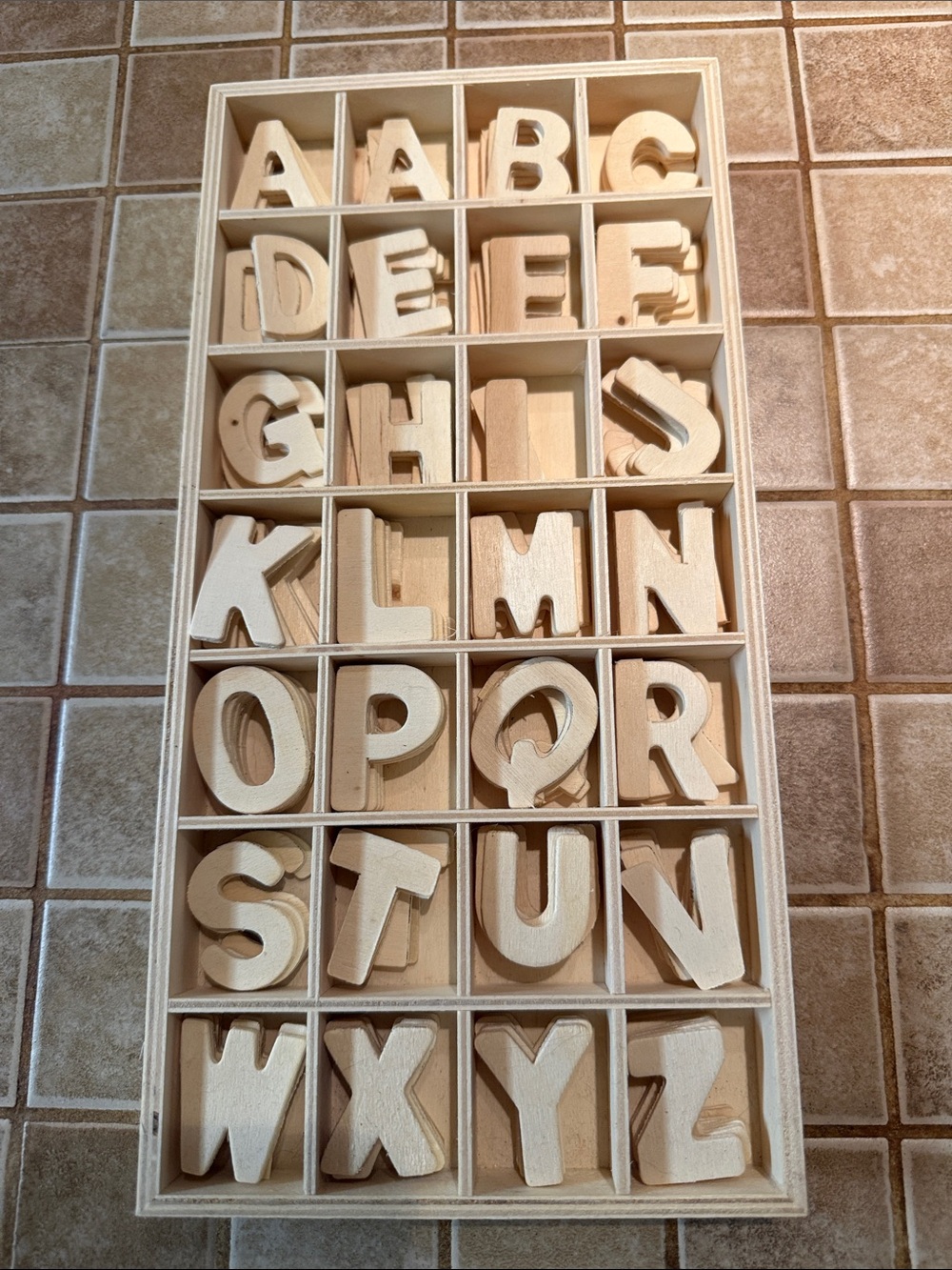 Natural Wooden Alphabet Letters Set for Kids - A to Z